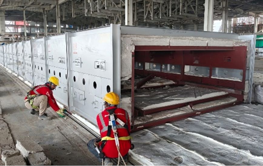 installation of the combined workshop equipment for the solar glass manufacturing line