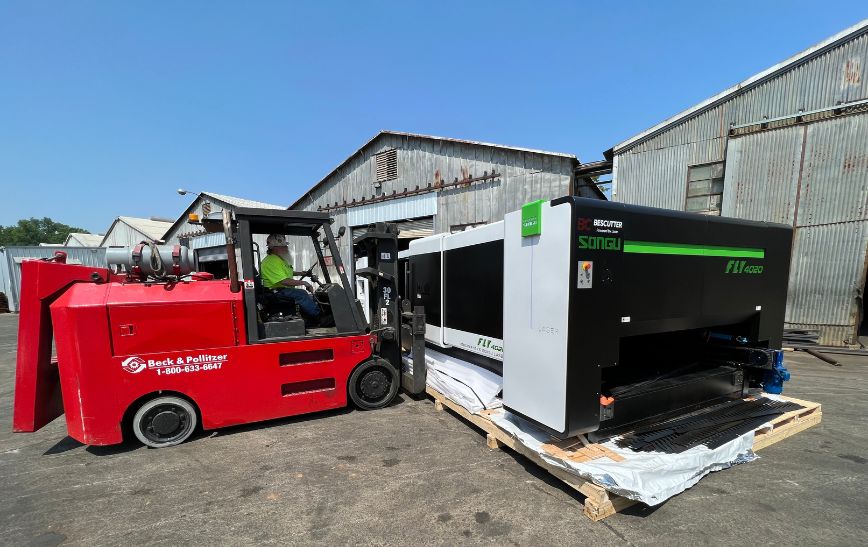 Laser cutting machine - offloading and relocation